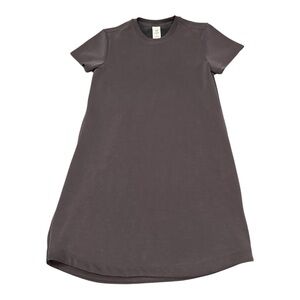 Casual Gray T-Shirt Dress Soft Stream Feel